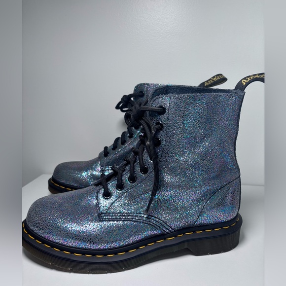 Dr. Martens 1460 Pascal Sparkle Boots Size 7 Metallic Holographic Combat Boots - Picture 2 of 9